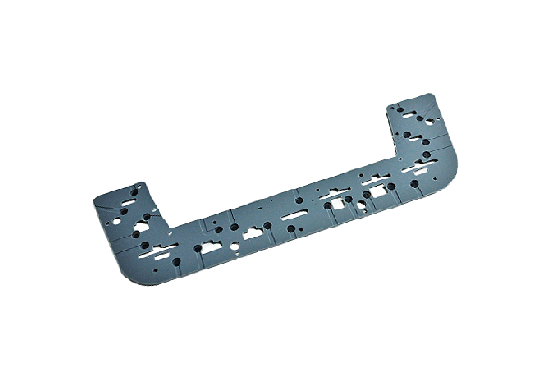 In-line quality control inspection testing critical automotive part tolerances.