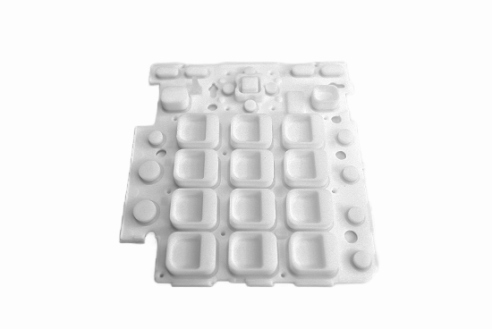 Transparent and translucent silicone rubber light pipe guides for PCB LEDs.