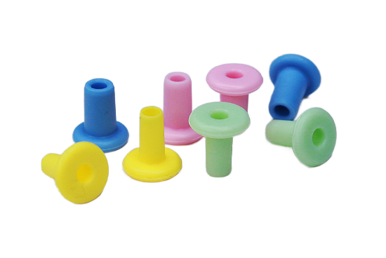 Precision liquid silicone rubber LSR medical valves and fluid tubing connectors.